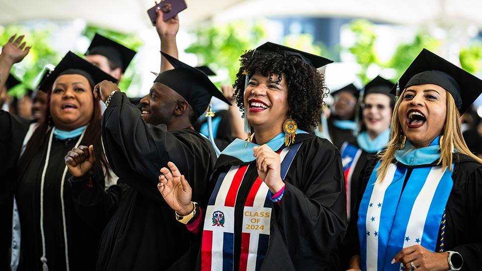 Smiling graduates