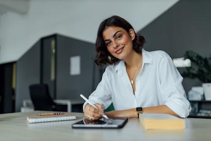 woman at desk